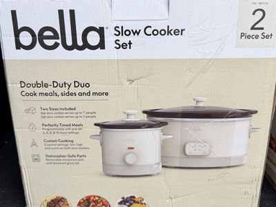 Bella Double-Duty Duo Slow Cooker Set 2-Piece 6qt and 2qt