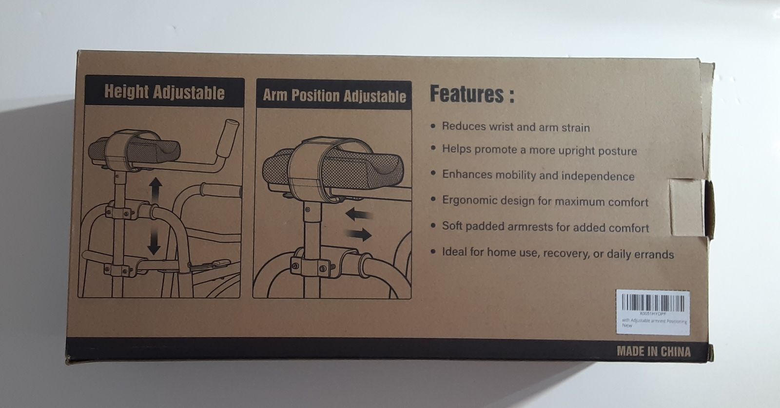 New Adjustable Walker Platform Attachment with Thickened and Cushioned Forearm Pad  for Upper-Body Support - 250 lbs Capacity 