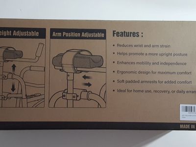 New Adjustable Walker Platform Attachment with Thickened and Cushioned Forearm Pad for Upper-Body Support - 250 lbs Capacity