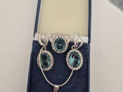 Silver chain + Elegant Jewelry Set