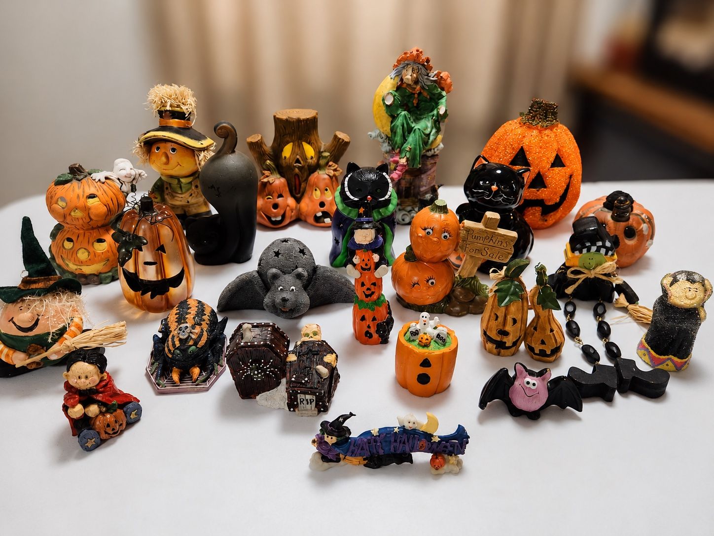 Vintage Halloween Decorations, Halloween Shelf Decor, Collectible Figurines, Spooky Knickknacks