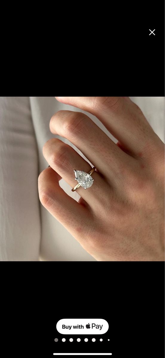 *New* 2.5 Carat Pear Cut (LAB) Diamond Solitaire Ring - Elegant 10k Yellow Gold Band