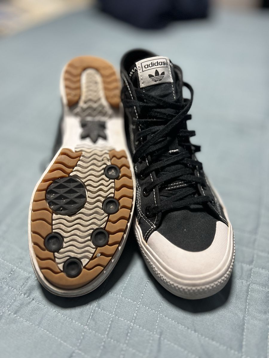 Adidas Nizza Hi RF Black Canvas High Top Sneakers Women's Size 10