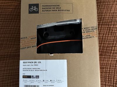 ORTLIEB Seat-Pack QR 13L Waterproof Black Matte Bike Saddle Bag - bikepacking