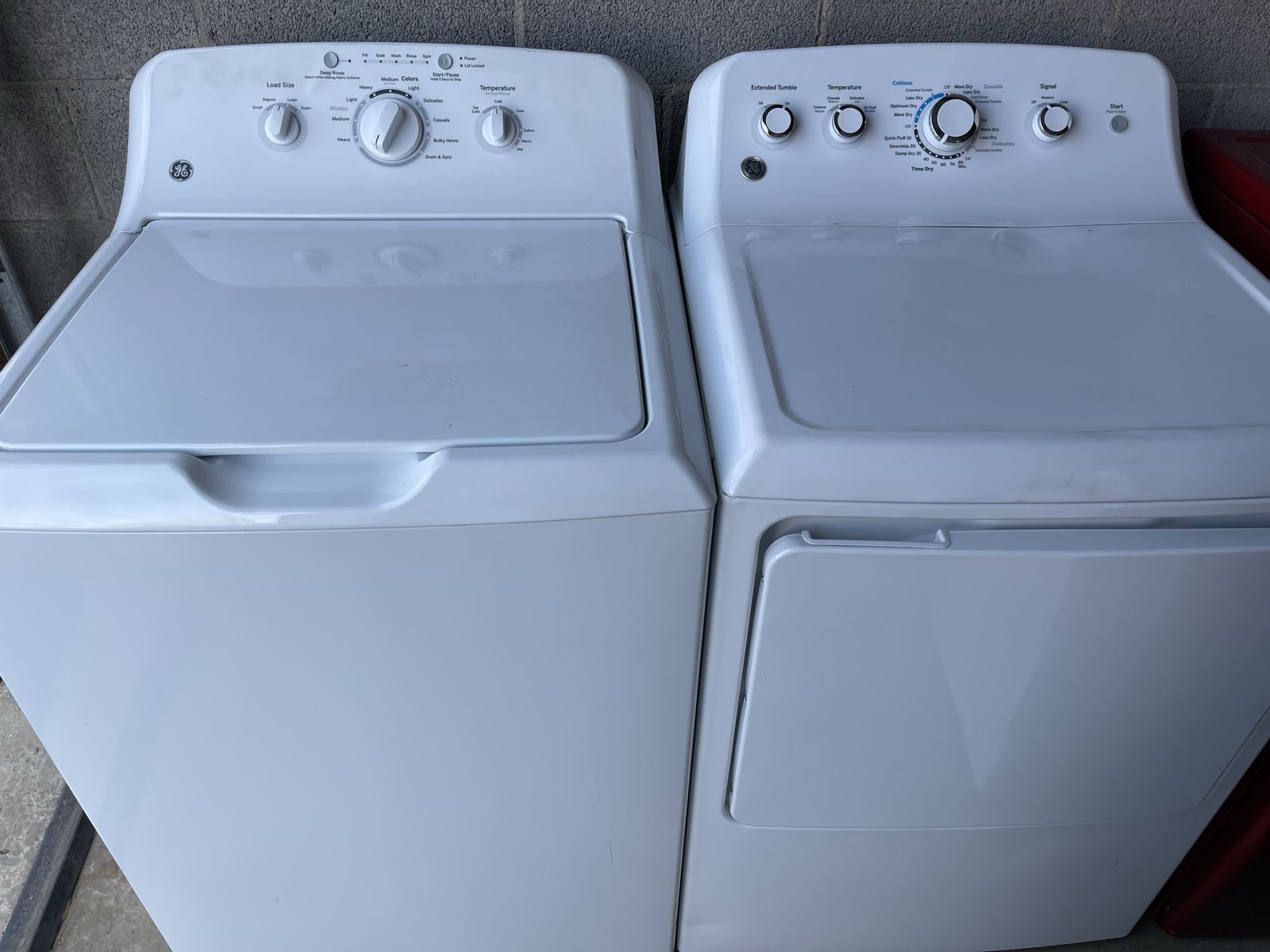 GE XTRA LARGE CAPACITY WASHER AND ELECTRIC DRYER