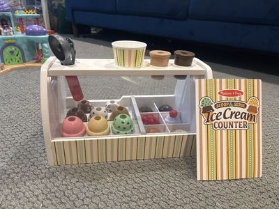 Melissa & Doug Scoop & Serve Wooden Ice Cream Counter Play Set