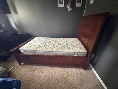 Twin bed and mattress
