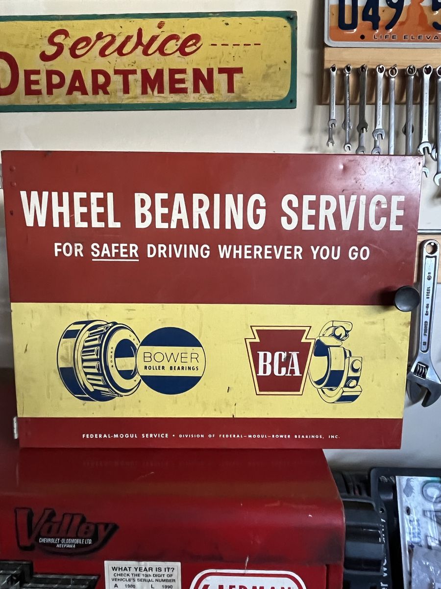 Vintage Bower BCA Wheel Bearing Service Metal Cabinet with Inventory Automotive collector!!