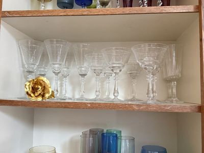 Vintage Colored Glassware Set- Wine/ Cocktail Glas