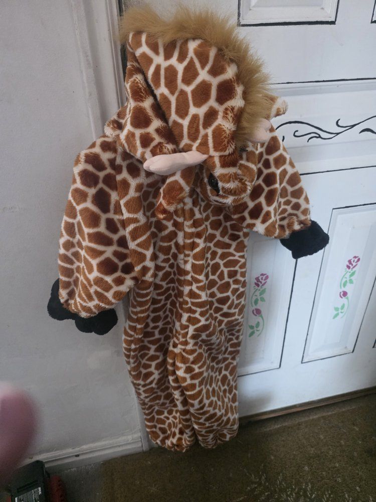 Plush Giraffe Halloween Costume / Onesie with Hood