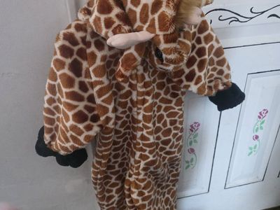 Plush Giraffe Halloween Costume / Onesie with Hood