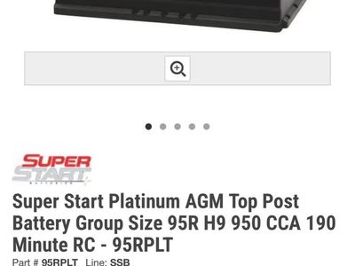 Battery H9 H9 950 CCA 190 Minute RC