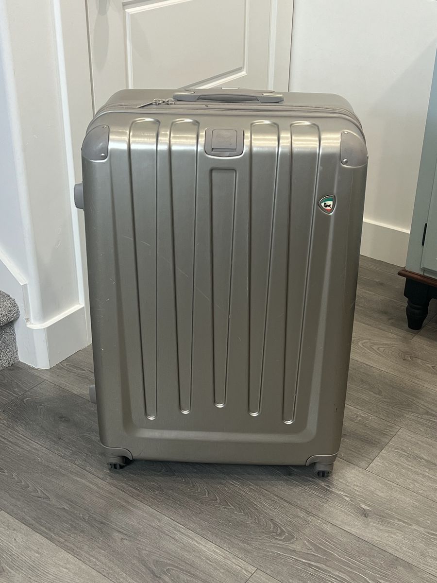 Mia Toro Italy 31" Hard-Side Spinner Suitcase | Silver Champagne