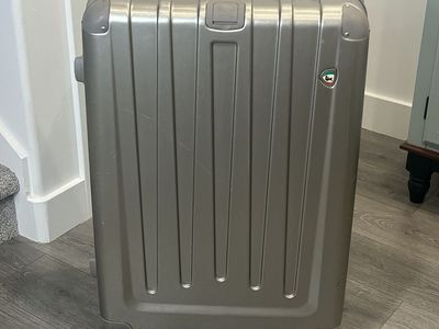 Mia Toro Italy 31" Hard-Side Spinner Suitcase | Silver Champagne