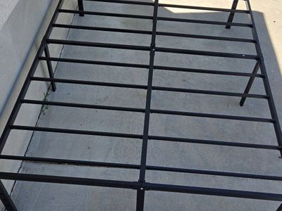 Black Metal Full/Queen Size Platform Bed Frame - Sturdy Mattress Foundation