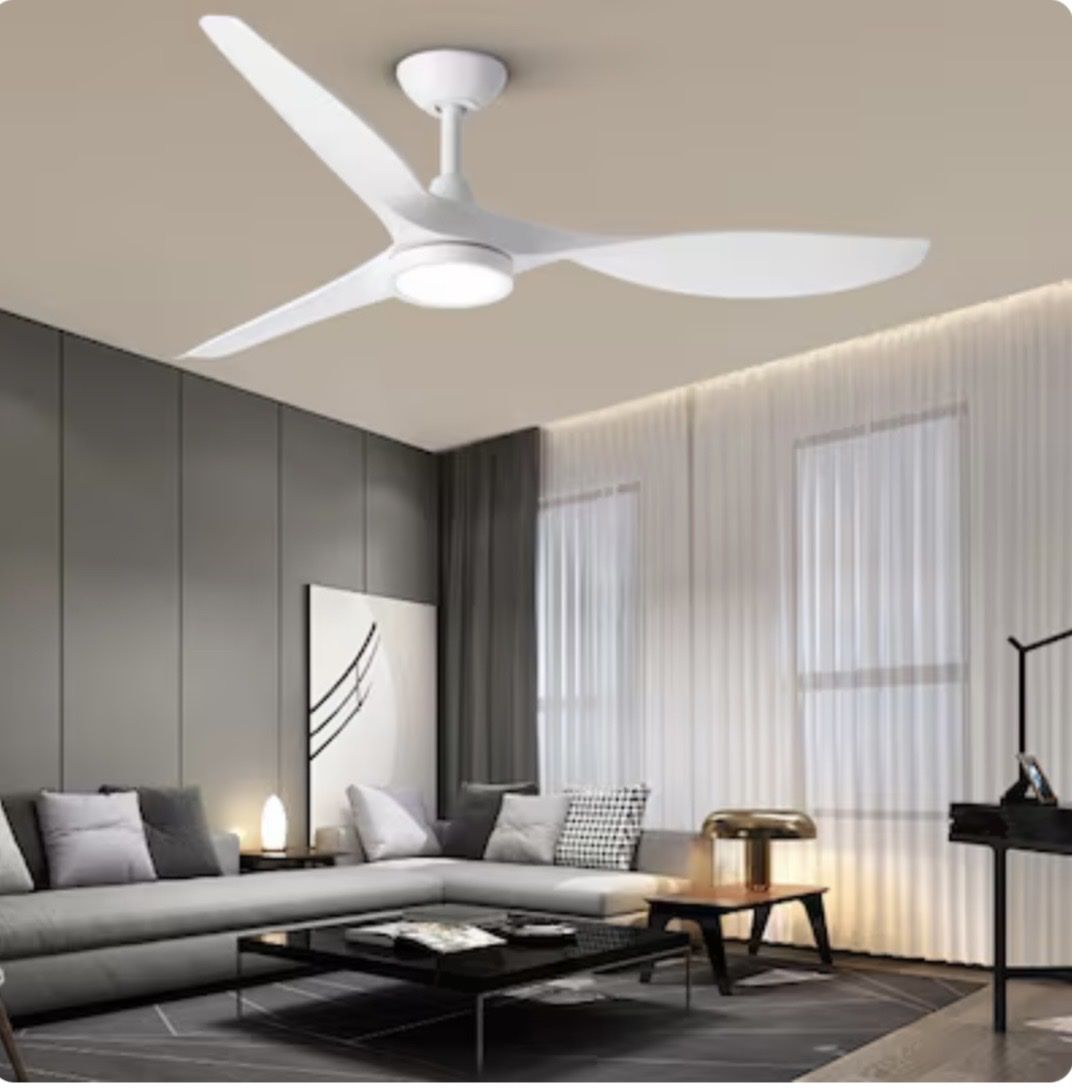Ceiling Fan 52” 3 Blade White With Light Kit