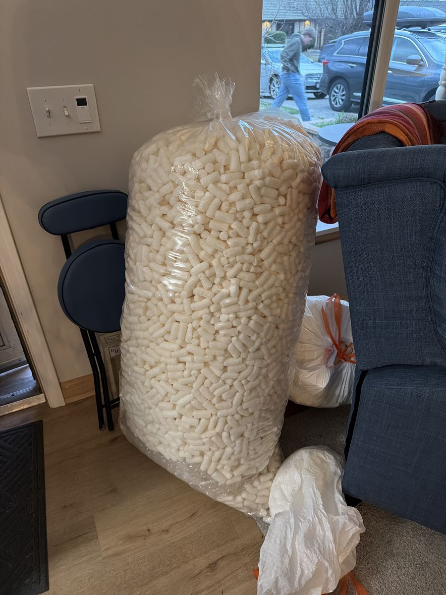 Huge bag of degradable packing peanuts