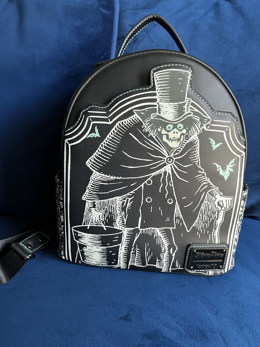 Disney  Loungefly Haunted Mansion Hat Box Ghost Glow in Dark Mini Backpack NWT
