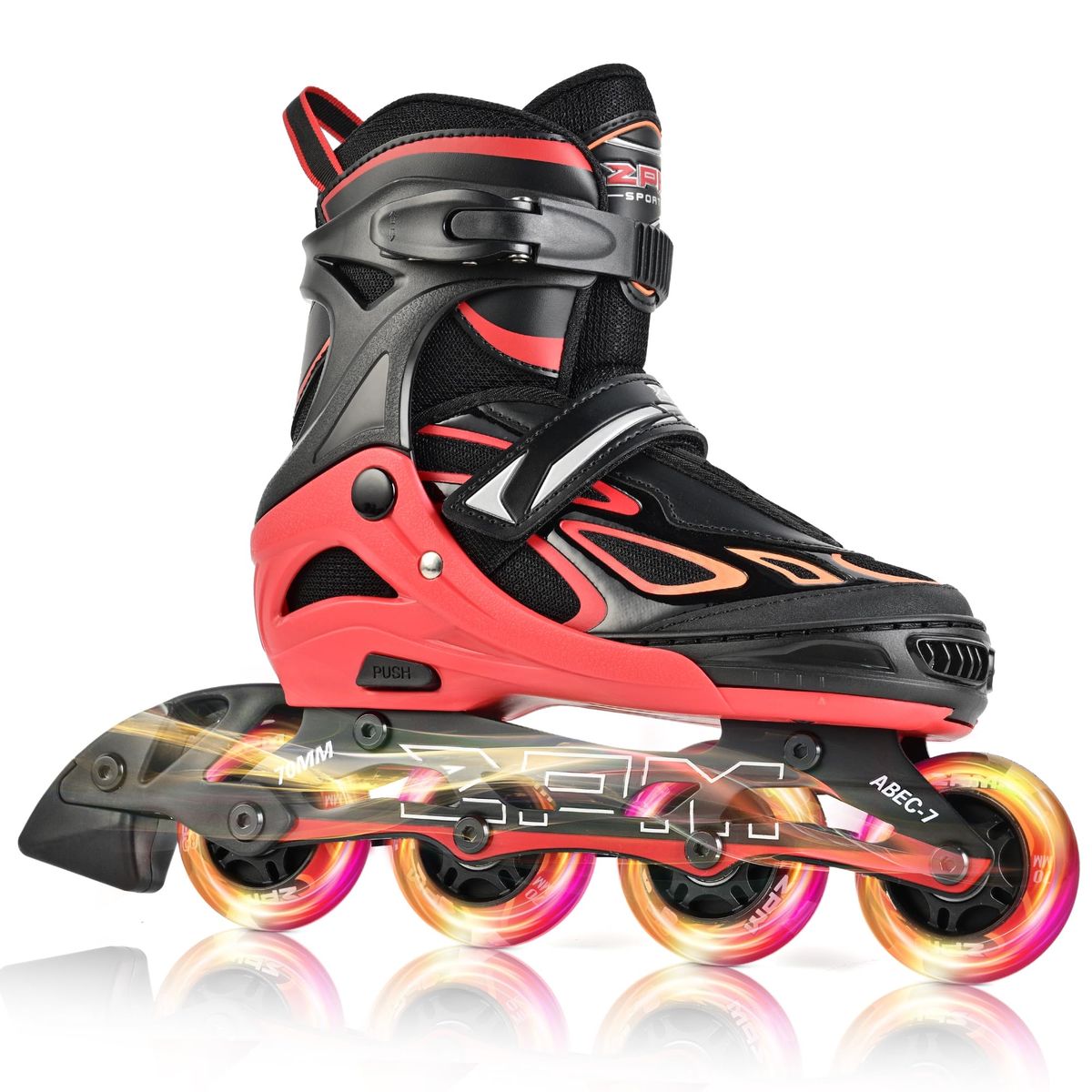 2PM SPORTS Vinal Inline Skates for Girls Boys Kids Ages 5-8 8-12 with Adjustable Illuminating Wheels, Inline Roller Skates 