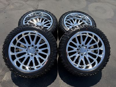 New Chrome -44 Fittipaldi FA18 33x12.50r22 Patriot RT 8x6.5 Dodge Ram Cummins 2500 3500 Chevy Silverado Duramax GMC Sierra 8 lug