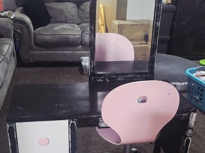Vanity and desk chair