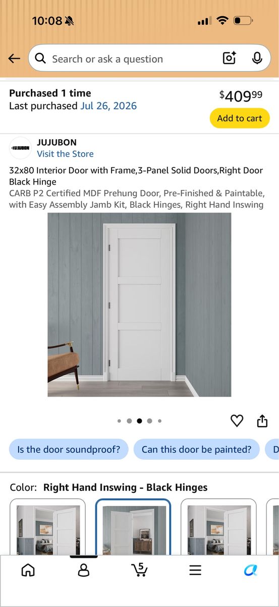 32” 80” Prehung Door 