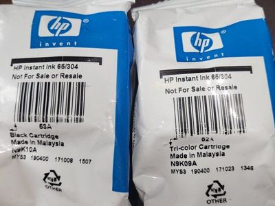 HP Instant Ink 65/304 Black (N9K10A) & Tri-Color (N9K09A) Cartridges