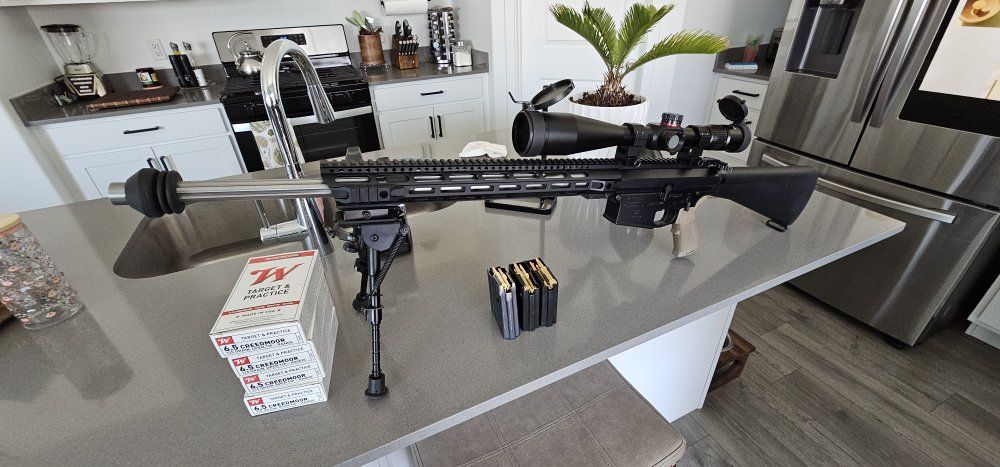 AR-10 Rifle 6.5 Creedmoor with Scope, Bipod, and Magazines - Excellent Condition