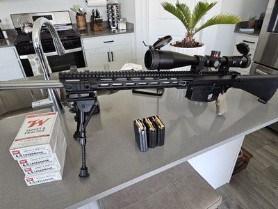 AR-10 Rifle 6.5 Creedmoor with Scope, Bipod, and Magazines - Excellent Condition