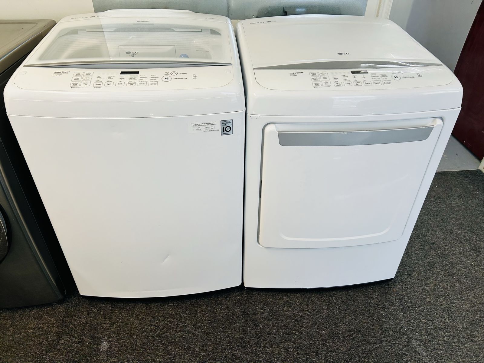 Lg super capacity washer and dryer set