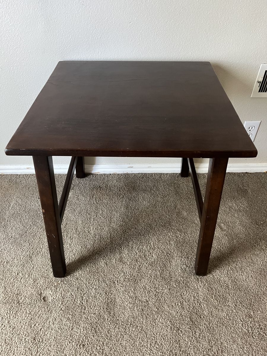 Wood 22 inch square side table or plant stand