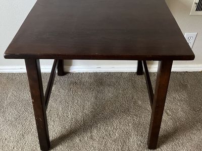 Wood 22 inch square side table or plant stand