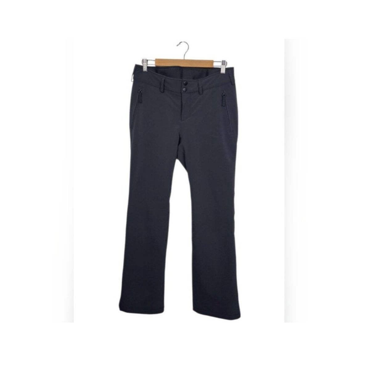 Bogner Fire + Ice Stretchy Softshell Ski Pants Center Back Leg Zip Black US 8