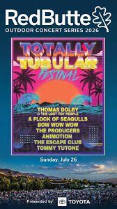 Totally Tubular Festivall Sun July 26
Red Butte Garden 5PM Doors 6PM concert
Thomas Dolby & The Lost Toy People