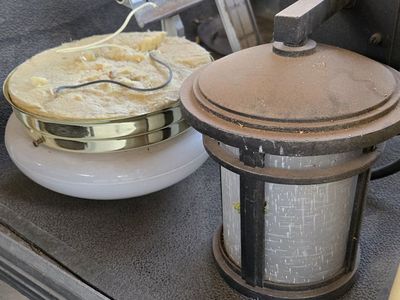 Used Outdoor Wall Lantern and Flush Mount Ceiling Light Fixtures