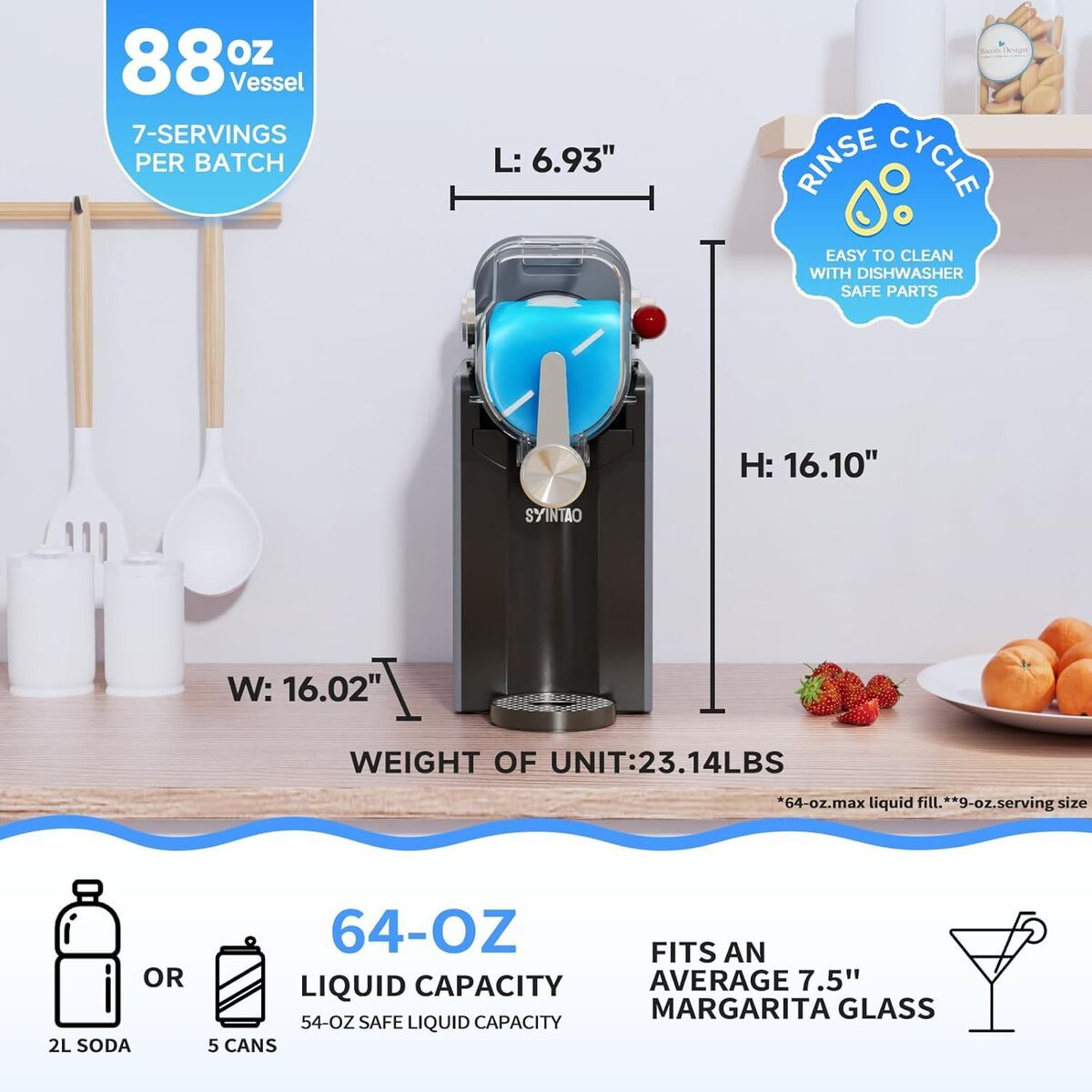 NEW 15L Commercial Slushie Machine - One-Touch Margarita & Smoothie Maker
