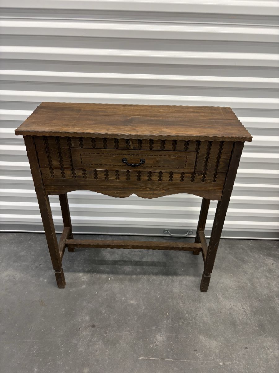 Vintage Carved Wood Console Table