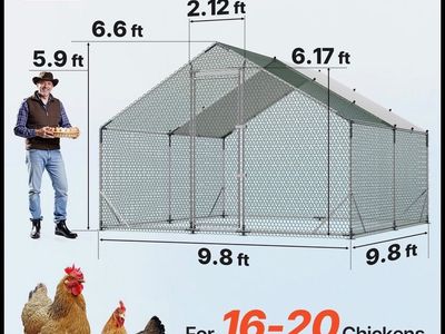 Large Walk-in Metal Chicken coop run