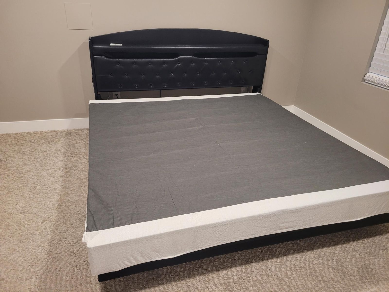 King bed frame and foundation