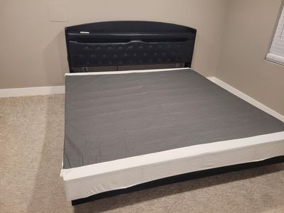 King bed frame and foundation