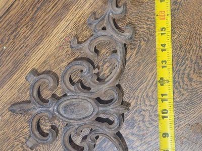 Vintage Cast Iron Scrollwork Ornament - Architectural Salvage, 21.5" Long