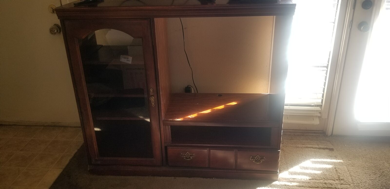 Solid wood TV stand