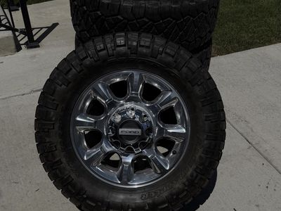 Ford F350 Rims and Tires 35/12.50R20 Nitto Ridge Grappler Load F 12ply Like new
