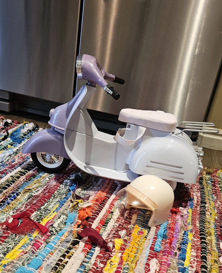 Purple Doll Scooter / Vespa with helmet for 18" doll