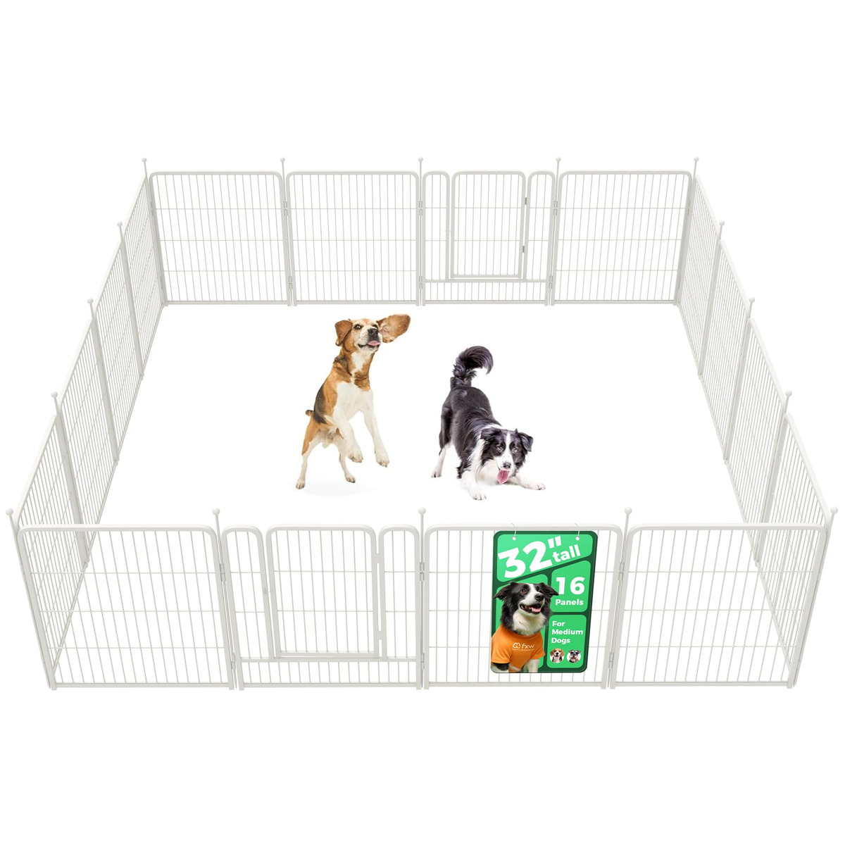 BRAND NEW White FXW Rollick Unleashed Dog Playpen for Indoor, Yard, RV Camping, 32 inch 16 Panels