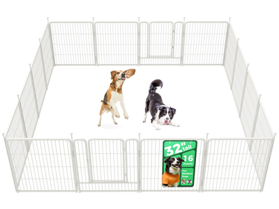 BRAND NEW White FXW Rollick Unleashed Dog Playpen for Indoor, Yard, RV Camping, 32 inch 16 Panels