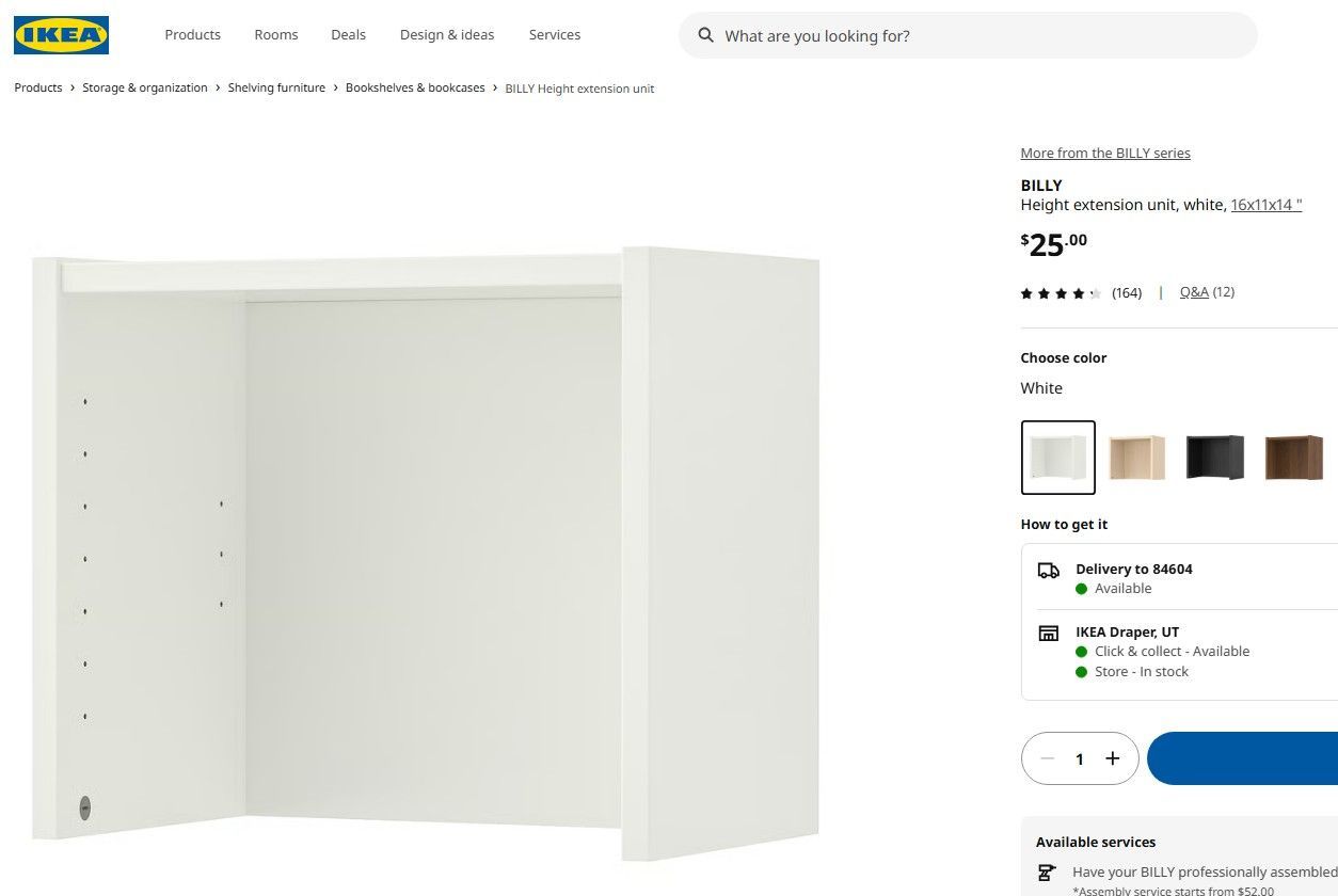 Billy Height Extension Unit 16x11x14"