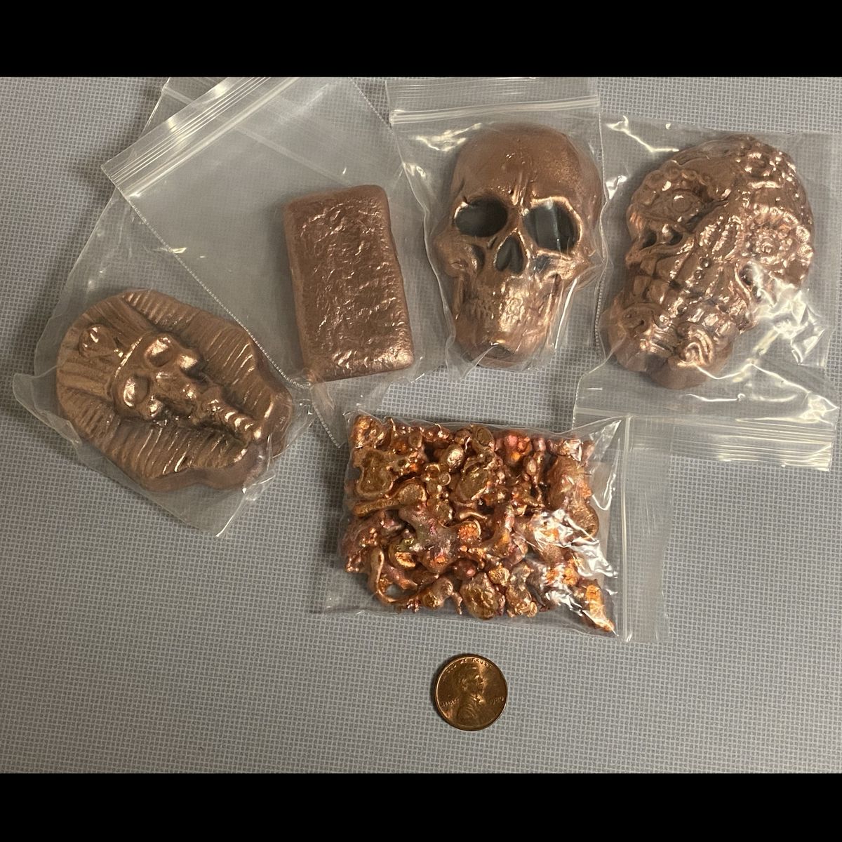 40 Oz Copper .999 Skulls, Bar, pharaoh Water Coral
