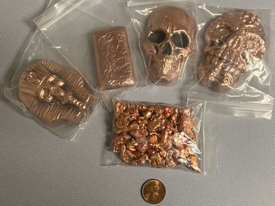 40 Oz Copper .999 Skulls, Bar, pharaoh Water Coral