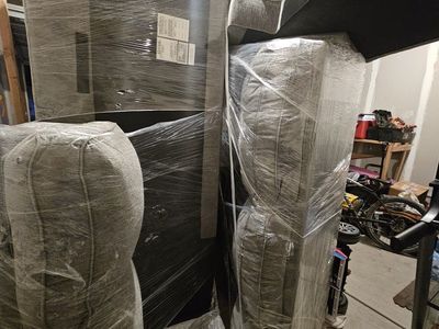Gray Fabric Sectional Sofa with Cushions